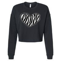 Heart Zebra Print For Zebra Lover Cropped Pullover Crew