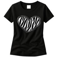 Heart Zebra Print For Zebra Lover Womens T-Shirt