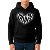 Heart Zebra Print For Zebra Lover Kids Hoodie