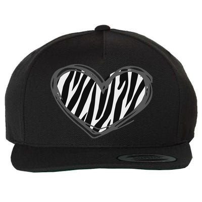 Heart Zebra Print For Zebra Lover Wool Snapback Cap