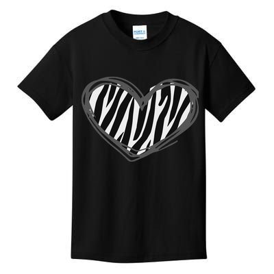 Heart Zebra Print For Zebra Lover Kids T-Shirt
