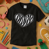 Heart Zebra Print For Zebra Lover Kids T-Shirt