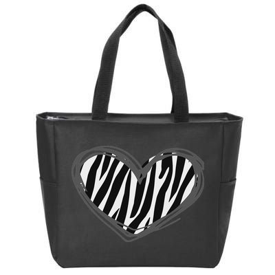 Heart Zebra Print For Zebra Lover Zip Tote Bag