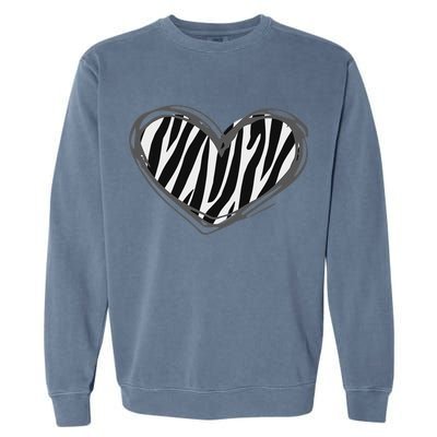 Heart Zebra Print For Zebra Lover Garment-Dyed Sweatshirt