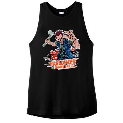 Halloween Zombie Party Pumpkin Patch Zombies Funny Ladies PosiCharge Tri-Blend Wicking Tank