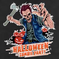 Halloween Zombie Party Pumpkin Patch Zombies Funny 7 Panel Mesh Trucker Snapback Hat