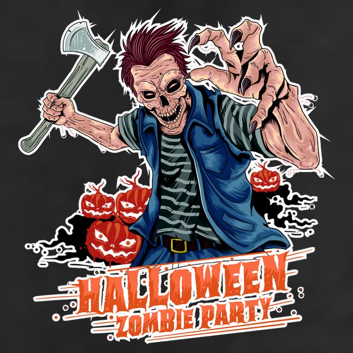 Halloween Zombie Party Pumpkin Patch Zombies Funny 7 Panel Mesh Trucker Snapback Hat