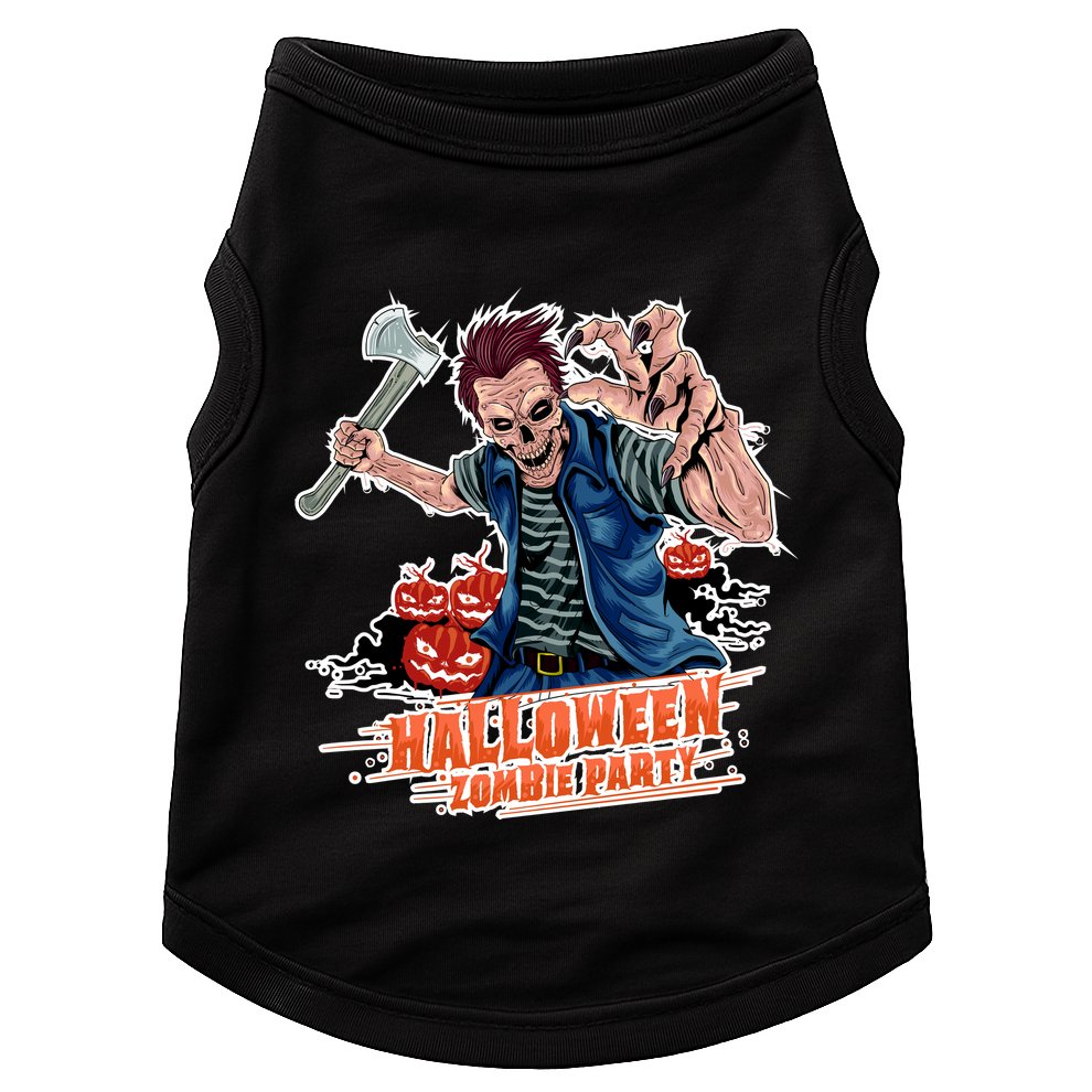 Halloween Zombie Party Pumpkin Patch Zombies Funny Doggie Tank