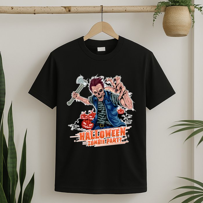 Halloween Zombie Party Pumpkin Patch Zombies Funny T-Shirt
