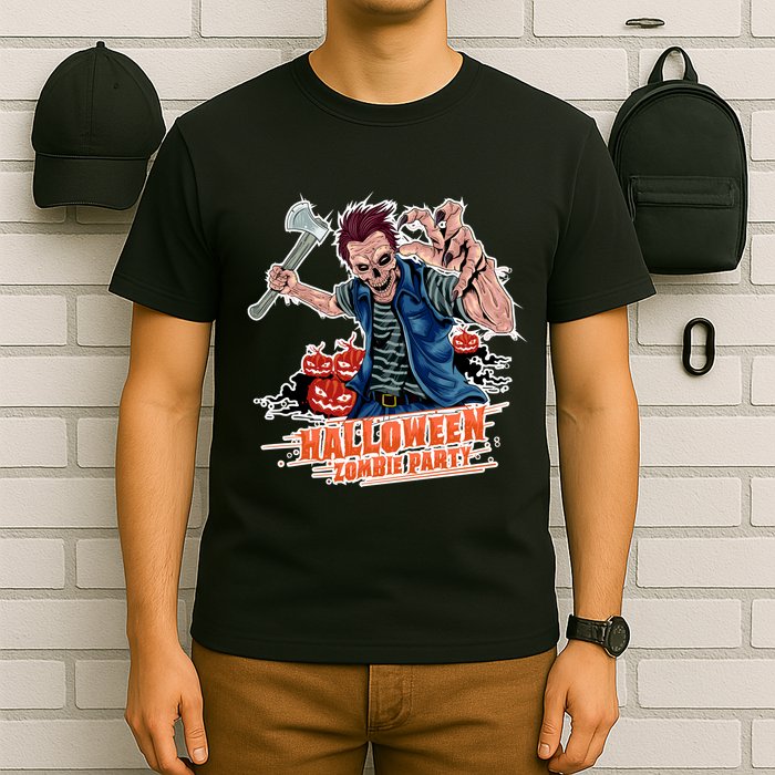 Halloween Zombie Party Pumpkin Patch Zombies Funny T-Shirt