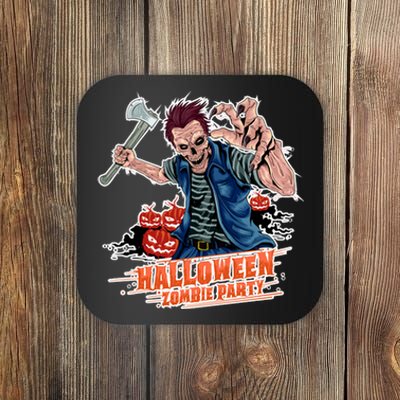 Halloween Zombie Party Pumpkin Patch Zombies Funny Coaster