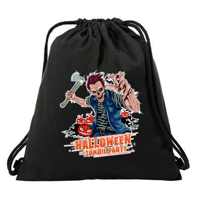 Halloween Zombie Party Pumpkin Patch Zombies Funny Drawstring Bag