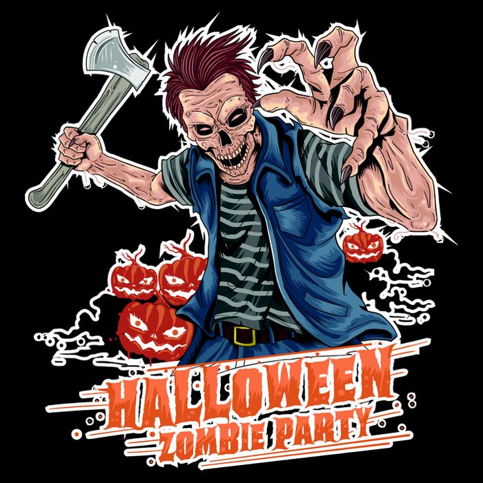 Halloween Zombie Party Pumpkin Patch Zombies Funny 16 in Basic Backpack