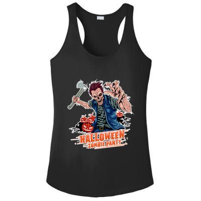 Halloween Zombie Party Pumpkin Patch Zombies Funny Ladies PosiCharge Competitor Racerback Tank