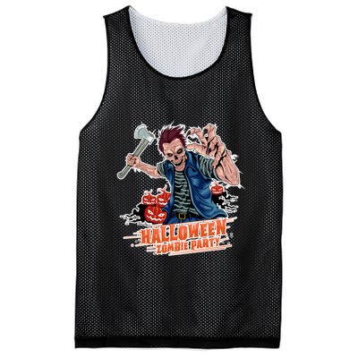Halloween Zombie Party Pumpkin Patch Zombies Funny Mesh Reversible Basketball Jersey Tank