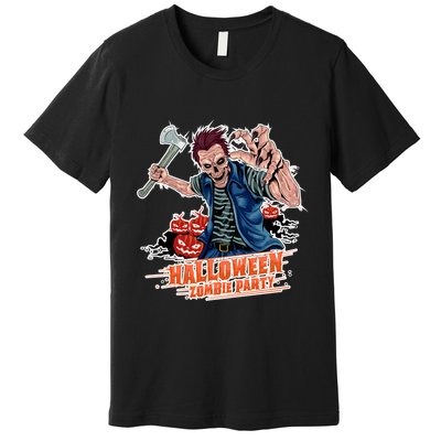 Halloween Zombie Party Pumpkin Patch Zombies Funny Premium T-Shirt
