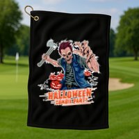 Halloween Zombie Party Pumpkin Patch Zombies Funny Golf Towel