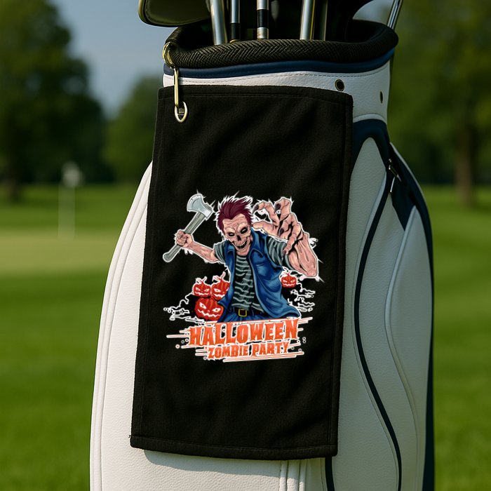 Halloween Zombie Party Pumpkin Patch Zombies Funny Golf Towel