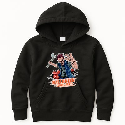 Halloween Zombie Party Pumpkin Patch Zombies Funny Kids Hoodie
