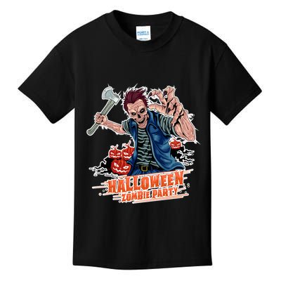 Halloween Zombie Party Pumpkin Patch Zombies Funny Kids T-Shirt