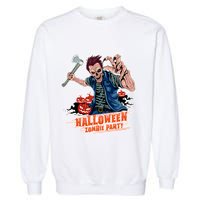 Halloween Zombie Party Pumpkin Patch Zombies Funny Garment-Dyed Sweatshirt