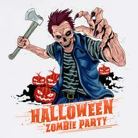 Halloween Zombie Party Pumpkin Patch Zombies Funny Garment-Dyed Sweatshirt