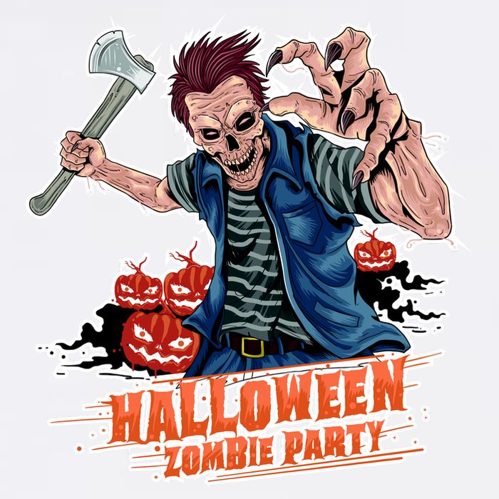 Halloween Zombie Party Pumpkin Patch Zombies Funny Garment-Dyed Sweatshirt