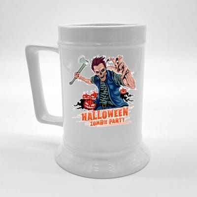 Halloween Zombie Party Pumpkin Patch Zombies Funny Beer Stein