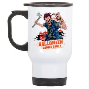 Halloween Zombie Party Pumpkin Patch Zombies Funny Stainless Steel Travel Mug