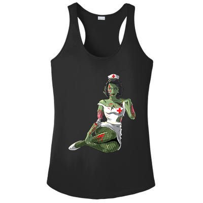 Halloween Zombie Pin Up Nurse Lady Gift Ladies PosiCharge Competitor Racerback Tank