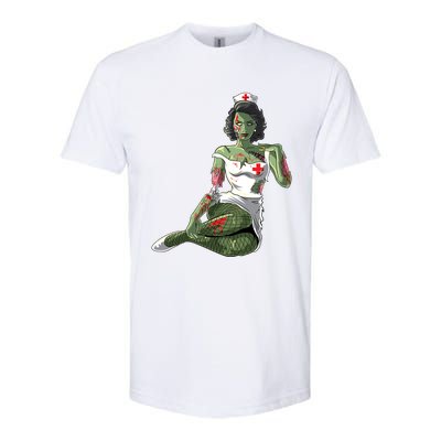 Halloween Zombie Pin Up Nurse Lady Gift Softstyle® CVC T-Shirt