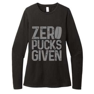 Hockey Zero Pucks Given Funny Hockey Player Goalie Womens CVC Long Sleeve Shirt