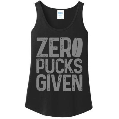 Hockey Zero Pucks Given Funny Hockey Player Goalie Ladies Essential Tank