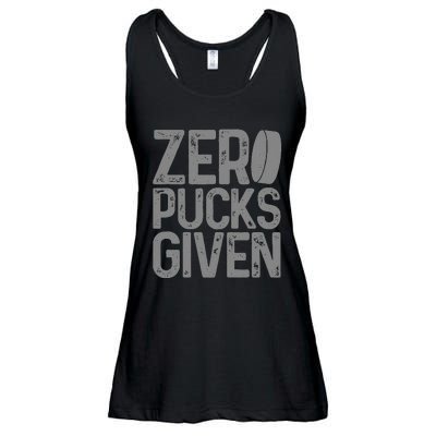 Hockey Zero Pucks Given Funny Hockey Player Goalie Ladies Essential Flowy Tank