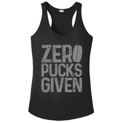 Hockey Zero Pucks Given Funny Hockey Player Goalie Ladies PosiCharge Competitor Racerback Tank