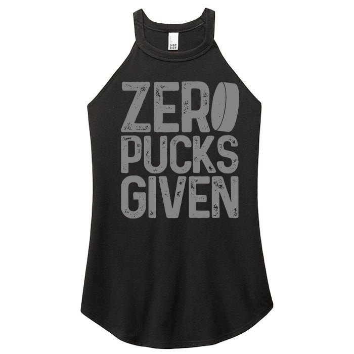 Hockey Zero Pucks Given Funny Hockey Player Goalie Women's Perfect Tri Rocker Tank