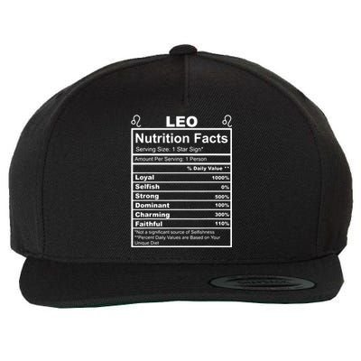 Horoscope Zodiac Sign Astrology Nutrition Facts Leo Wool Snapback Cap