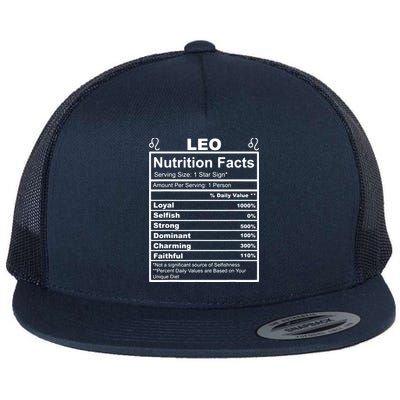 Horoscope Zodiac Sign Astrology Nutrition Facts Leo Flat Bill Trucker Hat