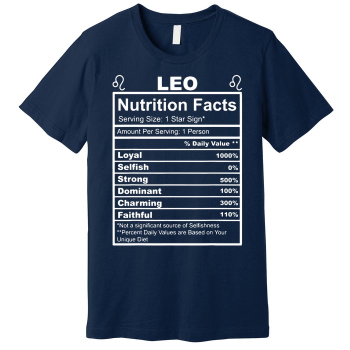 Horoscope Zodiac Sign Astrology Nutrition Facts Leo Premium T-Shirt