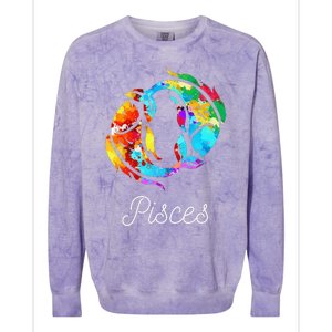 Horoscope Zodiac Sign Pisces Colorblast Crewneck Sweatshirt