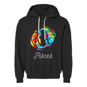 Horoscope Zodiac Sign Pisces Garment-Dyed Fleece Hoodie