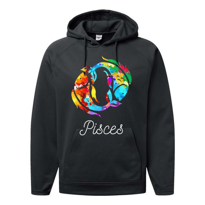 Horoscope Zodiac Sign Pisces Performance Fleece Hoodie