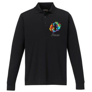 Horoscope Zodiac Sign Pisces Performance Long Sleeve Polo