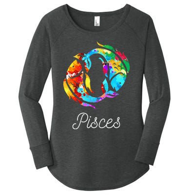 Horoscope Zodiac Sign Pisces Women's Perfect Tri Tunic Long Sleeve Shirt