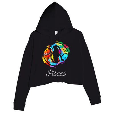 Horoscope Zodiac Sign Pisces Crop Fleece Hoodie