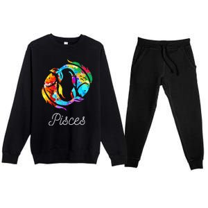 Horoscope Zodiac Sign Pisces Premium Crewneck Sweatsuit Set