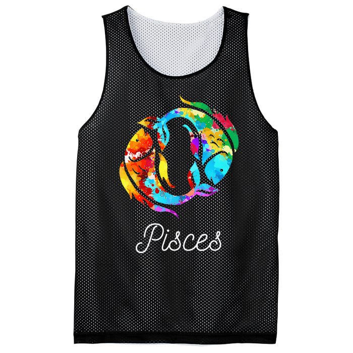 Horoscope Zodiac Sign Pisces Mesh Reversible Basketball Jersey Tank