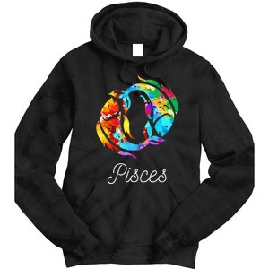 Horoscope Zodiac Sign Pisces Tie Dye Hoodie