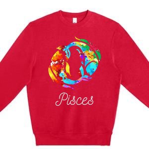 Horoscope Zodiac Sign Pisces Premium Crewneck Sweatshirt