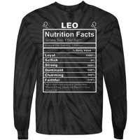 Horoscope Zodiac Sign Astrology Nutrition Facts Leo Tie-Dye Long Sleeve Shirt